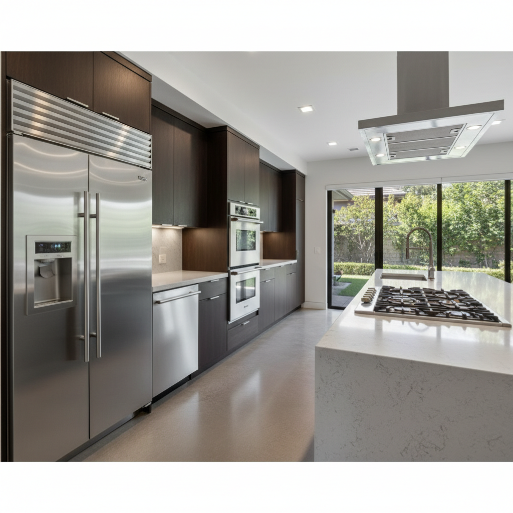 Premium home appliance suite in a luxury residence